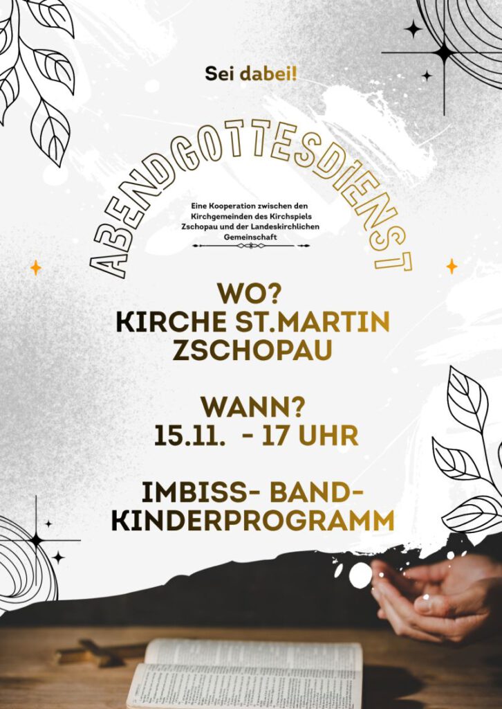 Mehr über den Artikel erfahren Abendgottesdienst Zschopau