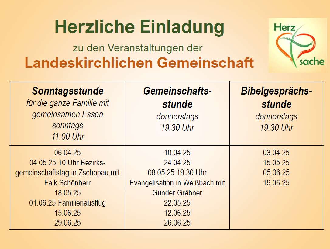 Du betrachtest gerade Veranstaltungen 2. Quartal 2025