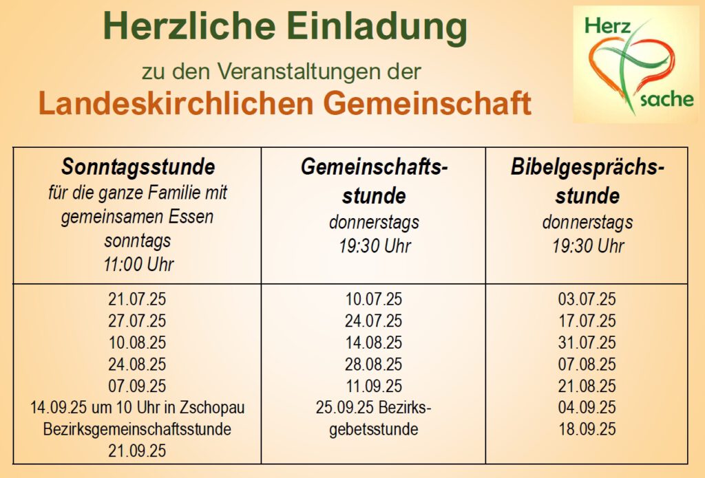 Mehr über den Artikel erfahren Veranstaltungen 3. Quartal 2025