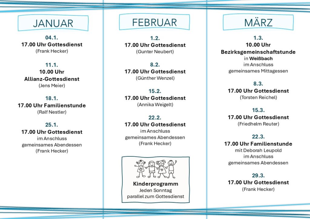 Mehr über den Artikel erfahren Veranstaltungen Zschopau Quartal 1-2026